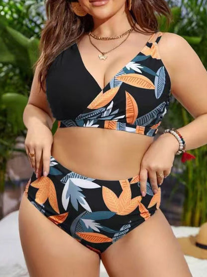 2026 Printed Bikinis Large plus Size Swimsuit Women High Waist Swimwear Female Bathers Bathing Swimming Swim Suit Beachwear 4XL