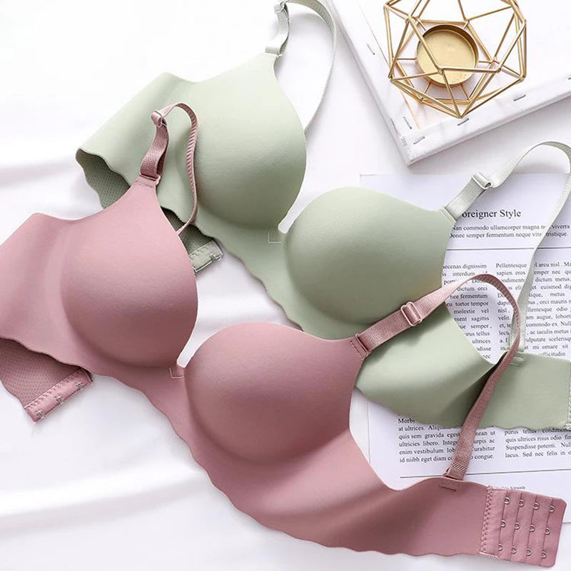 Women Seamless Push up Bras Solid Wire Free Lingerie Not Empty Cup Bralette Female Intimate Comfort Bra French Fashion Underwear