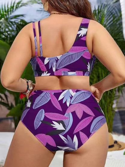 2026 Printed Bikinis Large plus Size Swimsuit Women High Waist Swimwear Female Bathers Bathing Swimming Swim Suit Beachwear 4XL